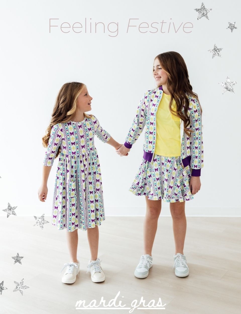 mila and rose little girls dresses for Mardi Gras