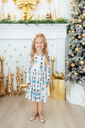 Waltz of the Snowflakes L/S Pocket Twirl Dress-Mila & Rose ®