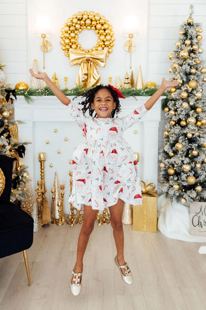 Mistletoe Magic 3/4 Sleeve Pocket Twirl Dress-Mila & Rose ®