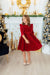 Red Velvet Ruffle Twirl Dress-Mila & Rose ®