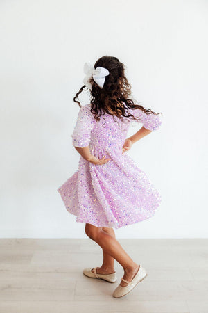 Lilac Velvet Sequin Dress-Mila & Rose ®