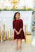 Cranberry Velvet Sequin Dress-Mila & Rose ®