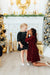 Cranberry Velvet Sequin Dress-Mila & Rose ®