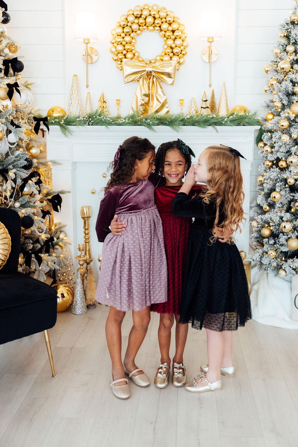 Cranberry Velvet Tutu Dress-Mila & Rose ®