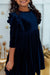 Navy Velvet Ruffle Twirl Dress-Mila & Rose ®