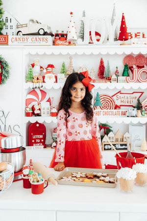 Pink Peppermint L/S Tutu Dress-Mila & Rose ®