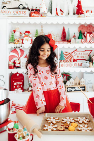Pink Peppermint L/S Tutu Dress-Mila & Rose ®