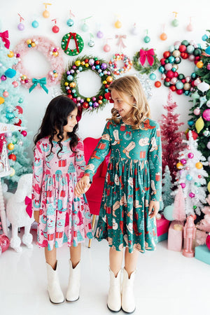 Western Wonderland L/S Pocket Twirl Dress-Mila & Rose ®