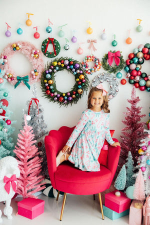 Christmas Cheer L/S Pocket Twirl Dress-Mila & Rose ®