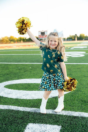 Baylor Plaid Bear Ruffle Twirl Skort-Mila & Rose ®
