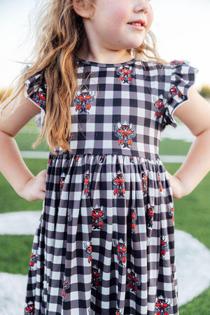 Texas Tech Plaid Raider Red Flutter Twirl Dress-Mila & Rose ®