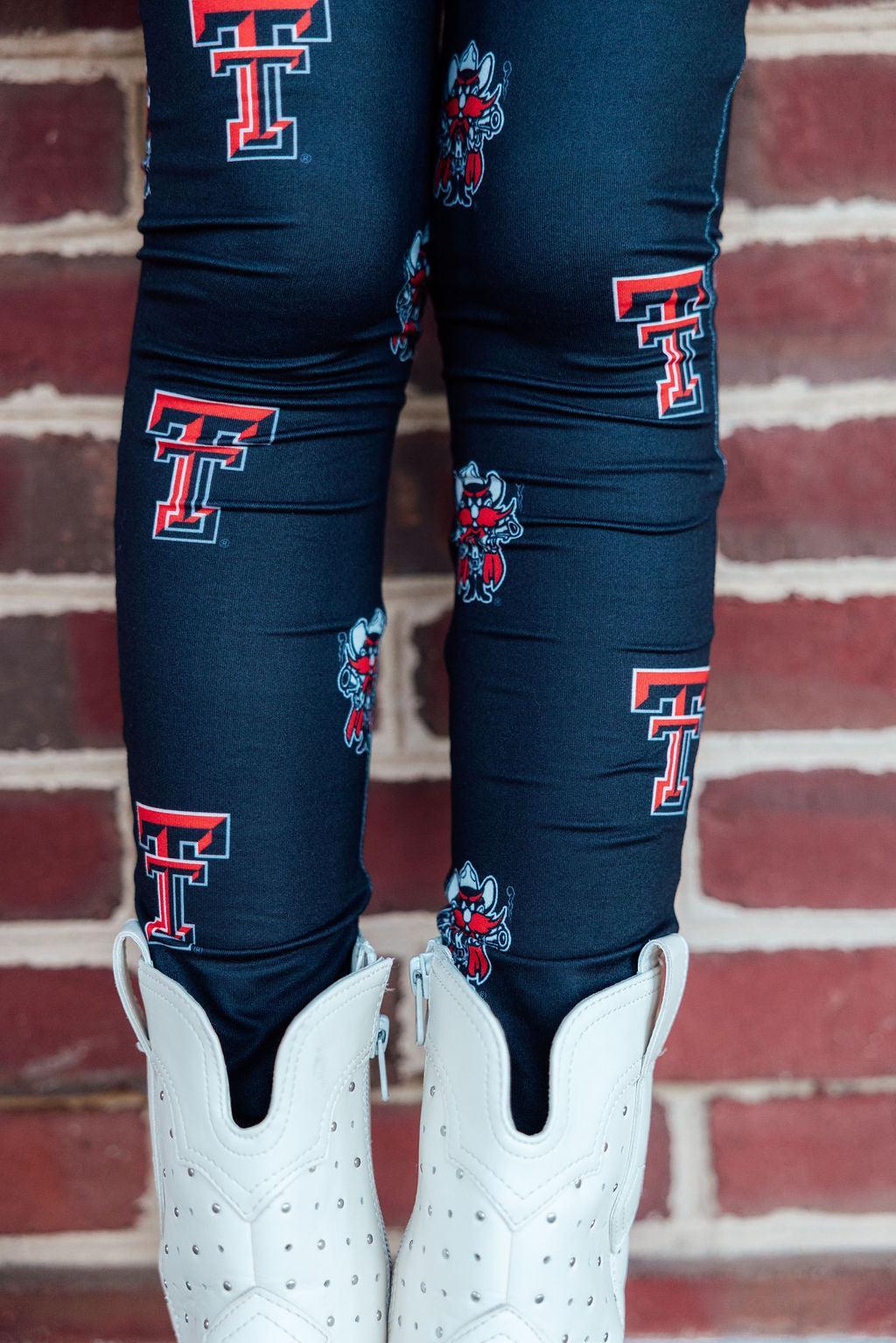 Texas Tech Black Raider Red Leggings-Mila & Rose ®