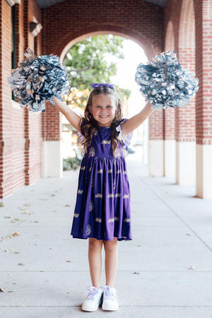 JMU Purple Duke Dog Flutter Twirl Dress-Mila & Rose ®