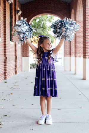 JMU Purple Duke Dog Flutter Twirl Dress-Mila & Rose ®