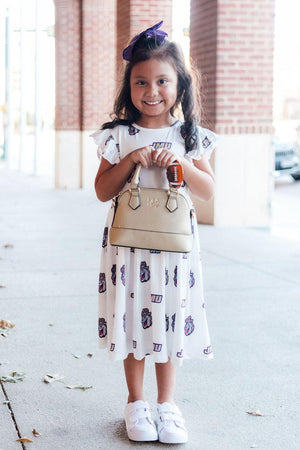 JMU White Duke Dog Flutter Twirl Dress-Mila & Rose ®