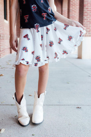 Texas Tech White Raider Red Twirl Skort-Mila & Rose ®