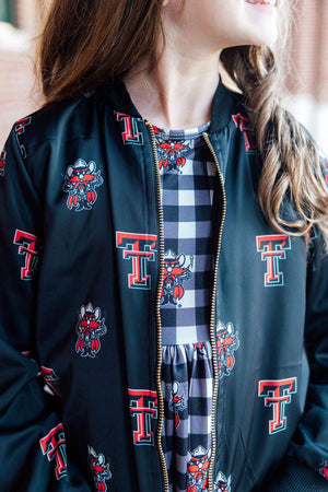 Texas Tech Black Red Raider Satin Jacket-Mila & Rose ®