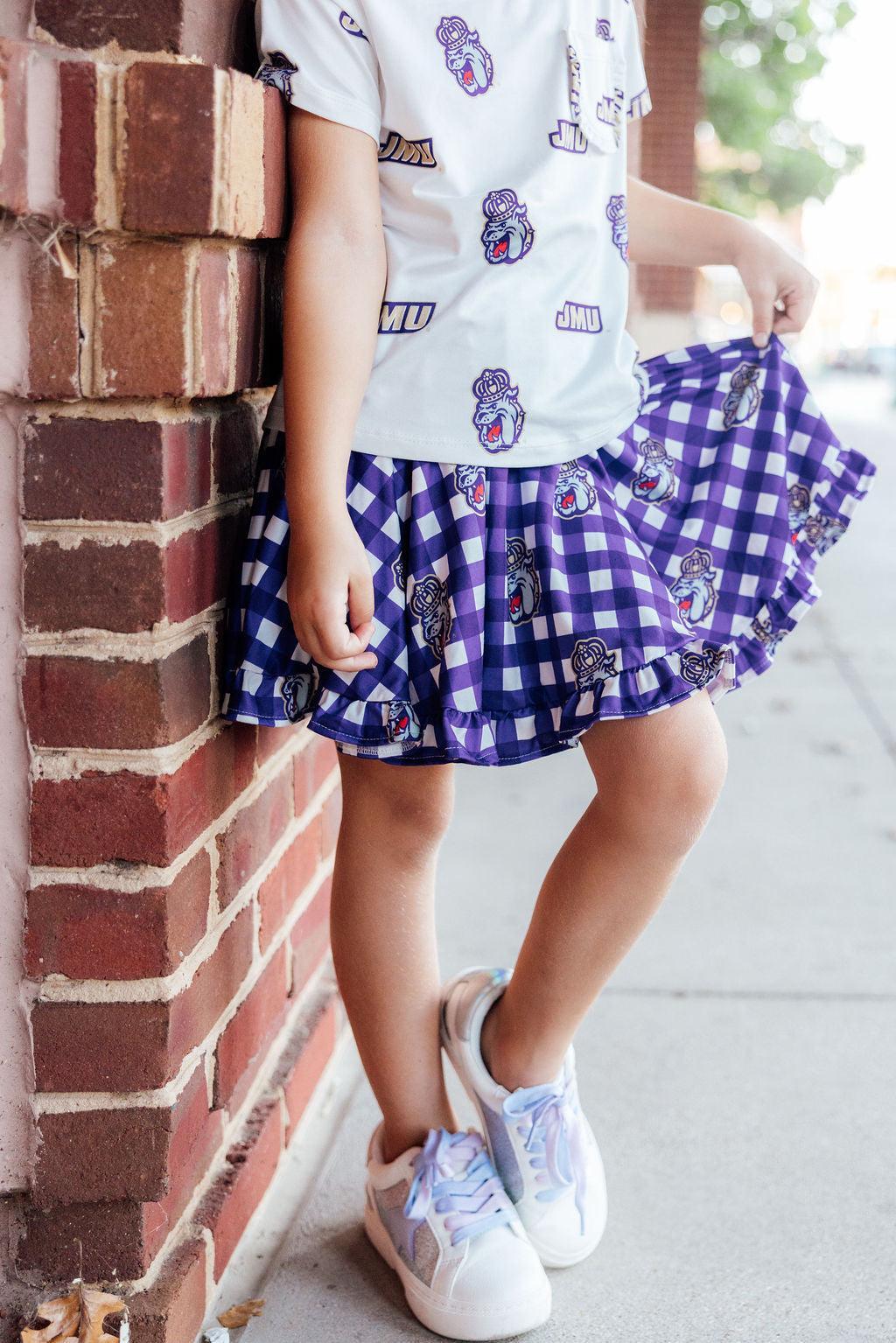 JMU Plaid Duke Dog Twirl Skort-Mila & Rose ®