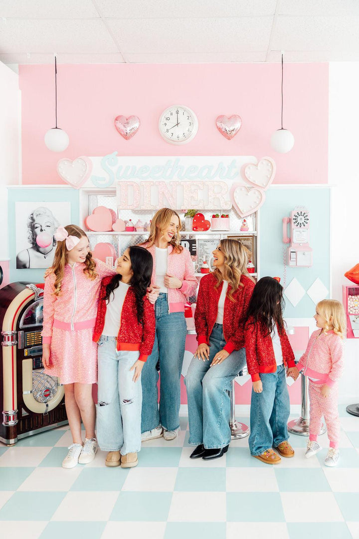 Grown Up Bubblegum Pink Sequin Jacket-Mila & Rose ®
