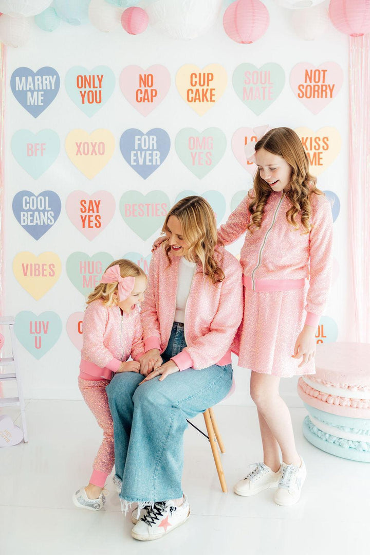 Grown Up Bubblegum Pink Sequin Jacket-Mila & Rose ®