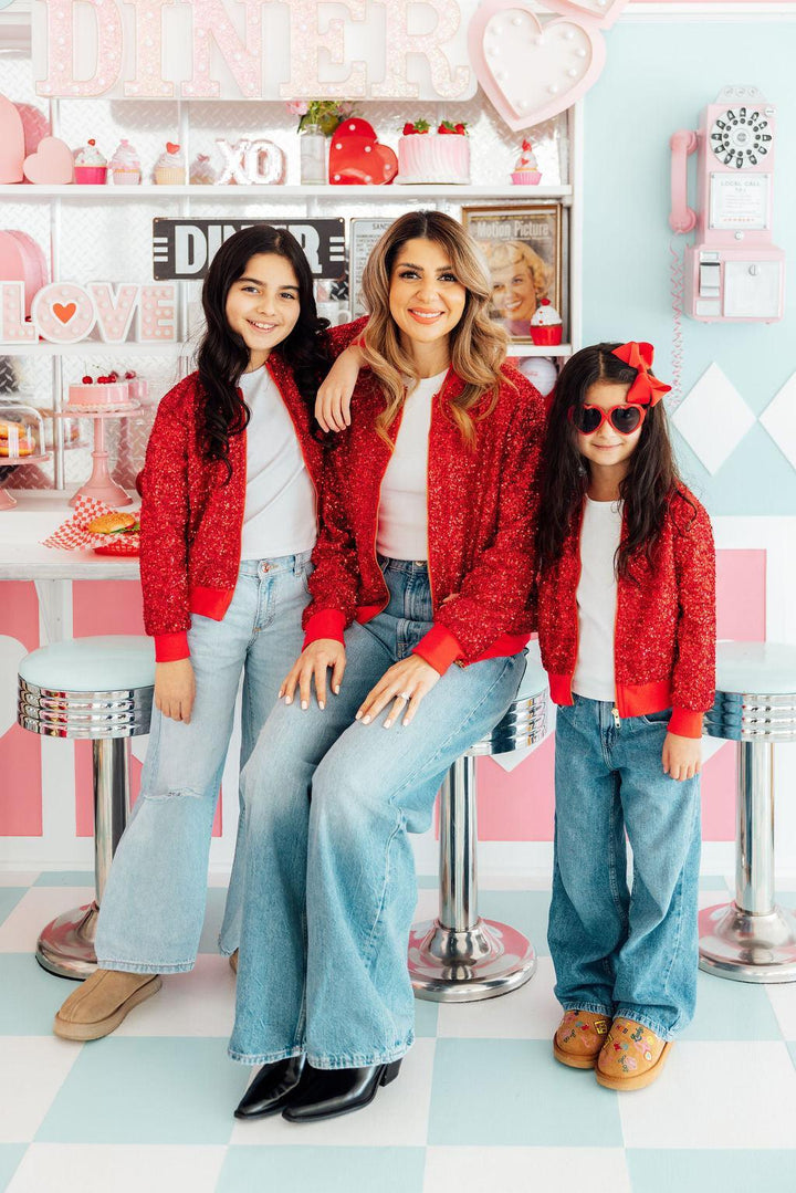 Red Sequin Jacket-Mila & Rose ®