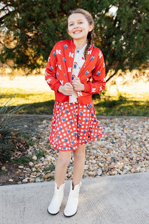 Nebraska Plaid Herbie Husker Twirl Skort-Mila & Rose ®