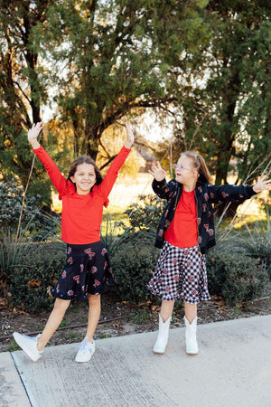 Texas Tech Plaid Raider Red Twirl Skort-Mila & Rose ®