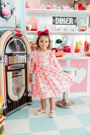 Melt My Heart 3/4 Sleeve Ruffle Twirl Dress-Mila & Rose ®