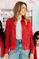 Grown Up Red Sequin Jacket-Mila & Rose ®