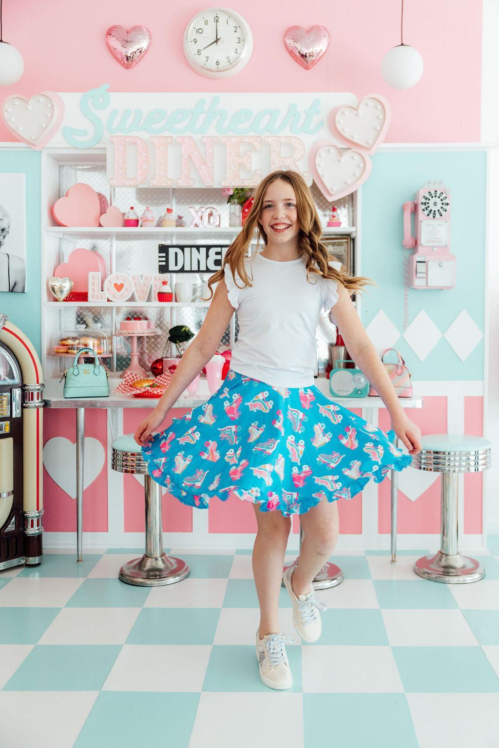 Let the Good Times Roll Ruffle Twirl Skort-Mila & Rose ®