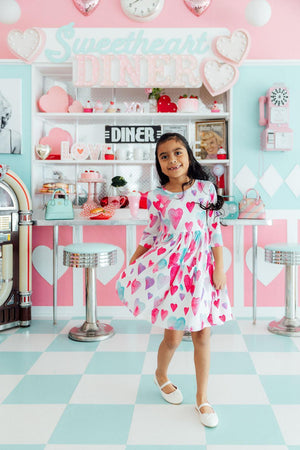 Light Hearted 3/4 Sleeve Pocket Twirl Dress-Mila & Rose ®