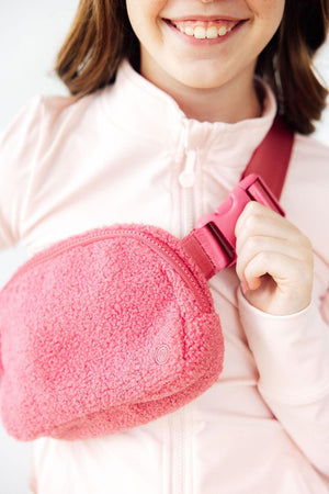 (S) Pink Fleece Belt Bag-Mila & Rose ®