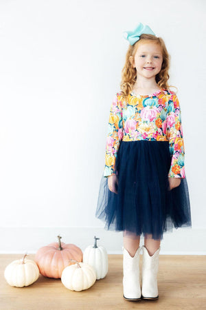 Preppy Patch L/S Tutu Dress-Mila & Rose ®
