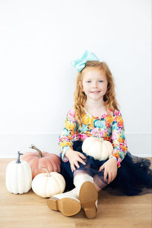 Preppy Patch L/S Tutu Dress-Mila & Rose ®
