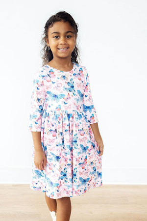 Little Flutters 3/4 Sleeve Pocket Twirl Dress-Mila & Rose ®