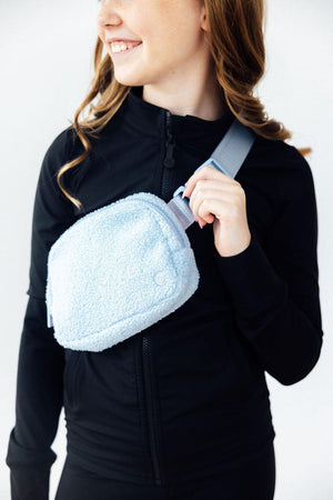 (S) Light Blue Fleece Belt Bag-Mila & Rose ®