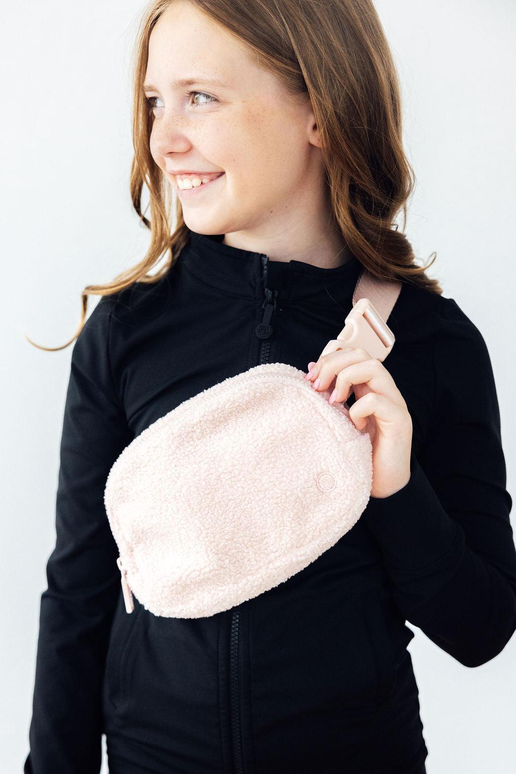 Light Pink Fleece Belt Bag-Mila & Rose ®