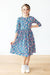 Rainforest Blooms 3/4 Sleeve Pocket Twirl Dress-Mila & Rose ®