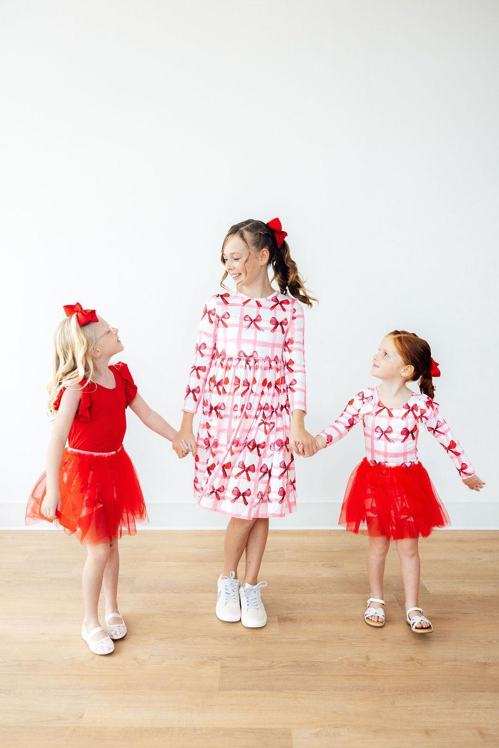 Bow La La L/S Flutter Sleeve Leotard-Mila & Rose ®