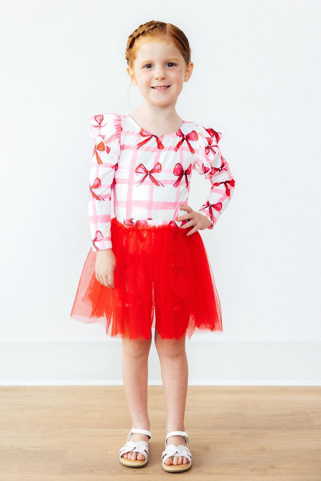 Bow La La L/S Flutter Sleeve Leotard-Mila & Rose ®