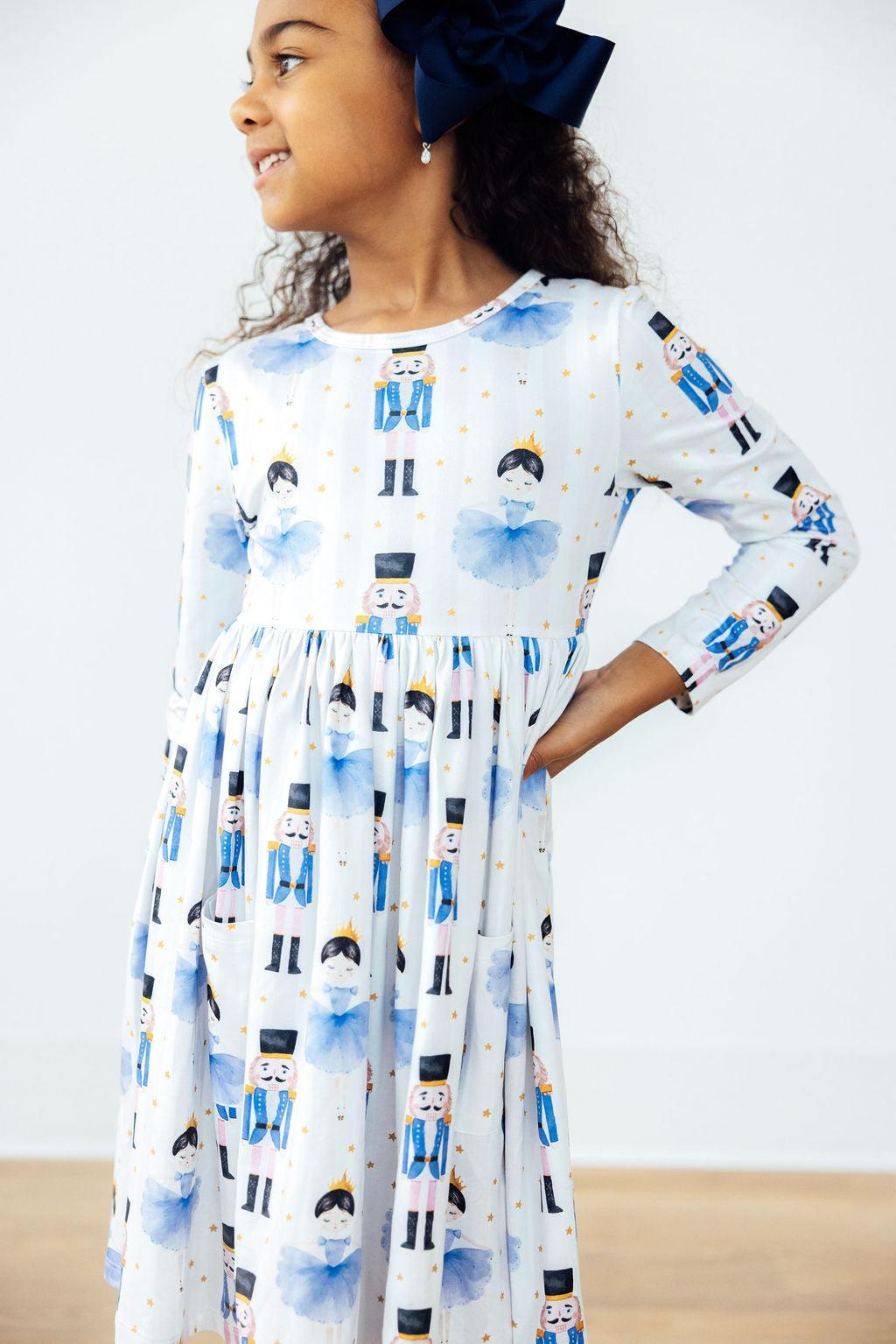 Waltz of the Snowflakes L/S Pocket Twirl Dress-Mila & Rose ®