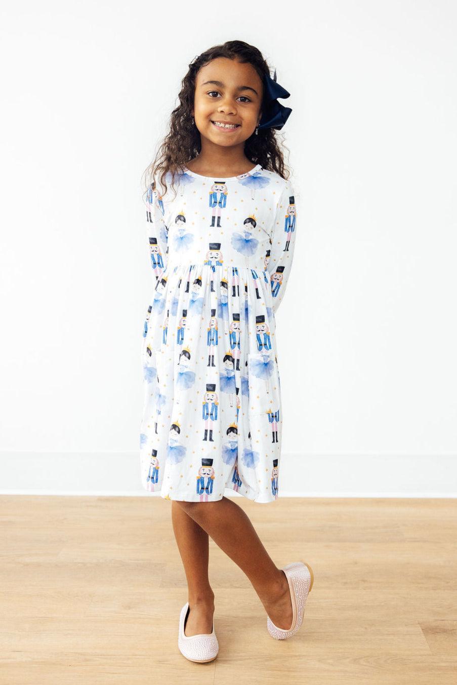 Waltz of the Snowflakes L/S Pocket Twirl Dress-Mila & Rose ®