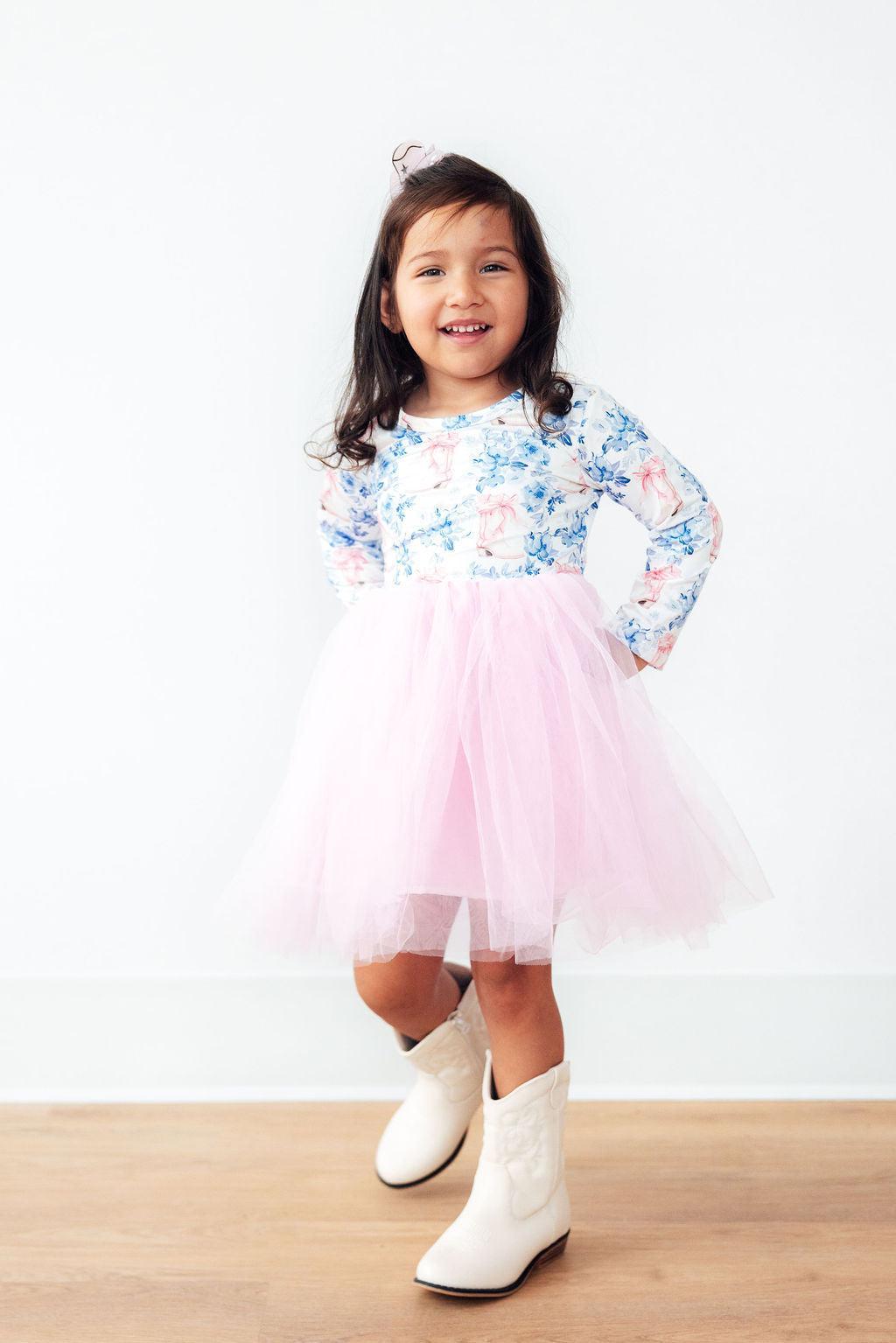 Boots with the Bows L/S Tutu Dress-Mila & Rose ®