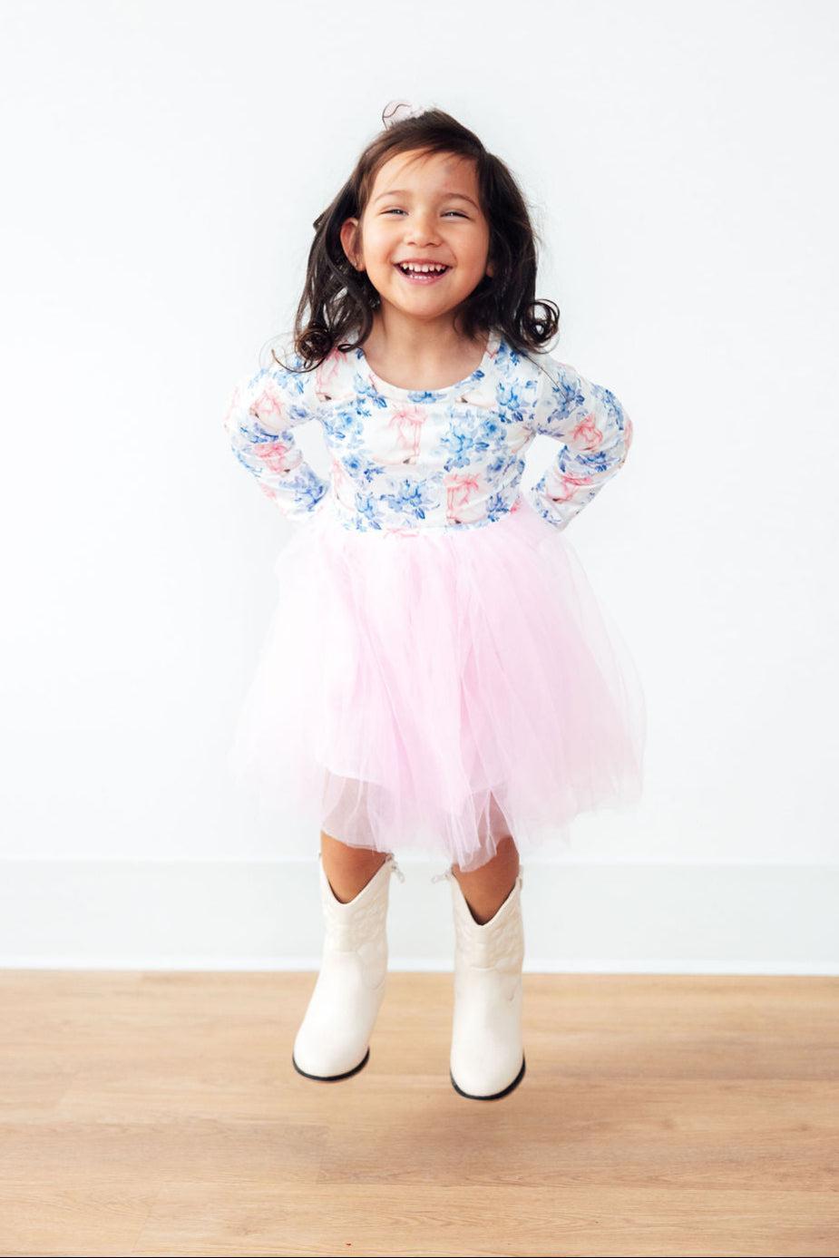 Boots with the Bows L/S Tutu Dress-Mila & Rose ®