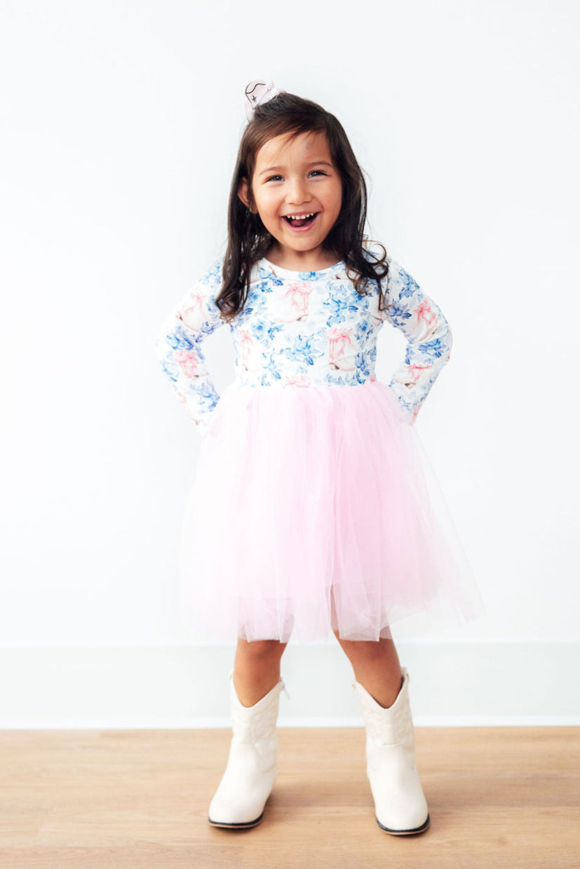 Boots with the Bows L/S Tutu Dress-Mila & Rose ®