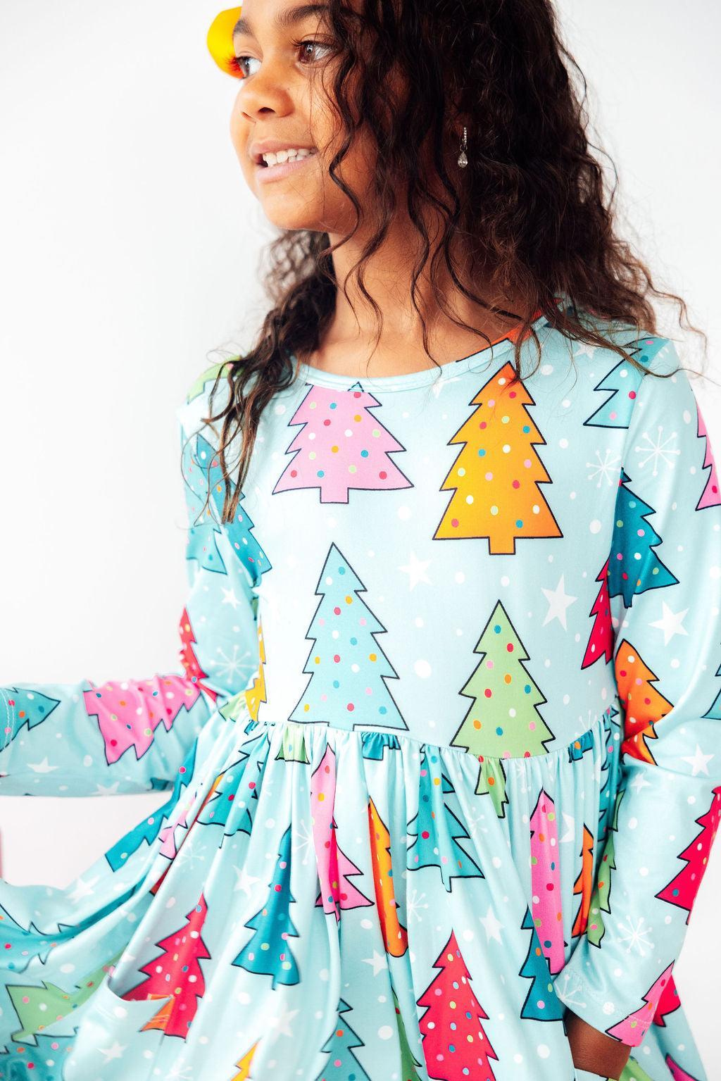 Oh Christmas Tree L/S Pocket Twirl Dress-Mila & Rose ®