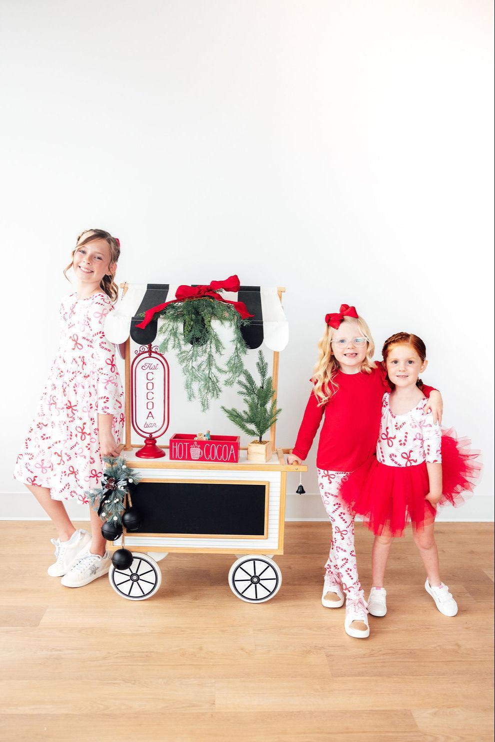 Candy Cane Lane L/S Pocket Twirl Dress-Mila & Rose ®