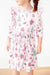 Pink Christmas 3/4 Sleeve Ruffle Twirl Dress-Mila & Rose ®