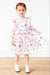 Pink Christmas 3/4 Sleeve Ruffle Twirl Dress-Mila & Rose ®