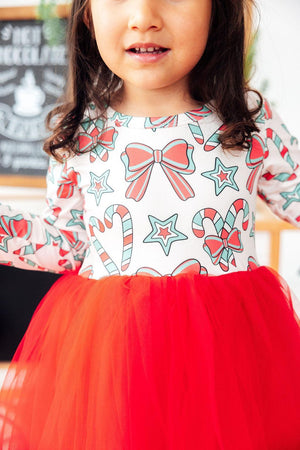 Peppermint Princess L/S Tutu Dress-Mila & Rose ®